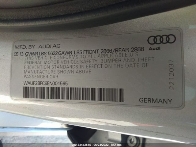 Photo 8 VIN: WAUF2BFC6EN001565 - AUDI S6 