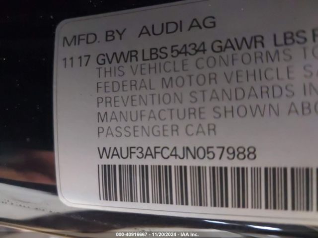 Photo 8 VIN: WAUF3AFC4JN057988 - AUDI A6 