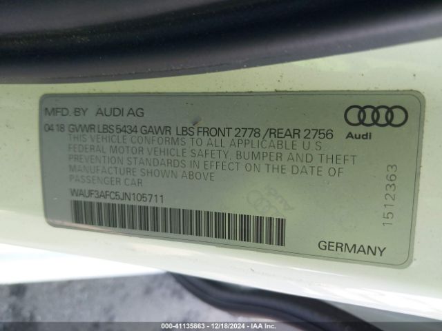 Photo 8 VIN: WAUF3AFC5JN105711 - AUDI A6 