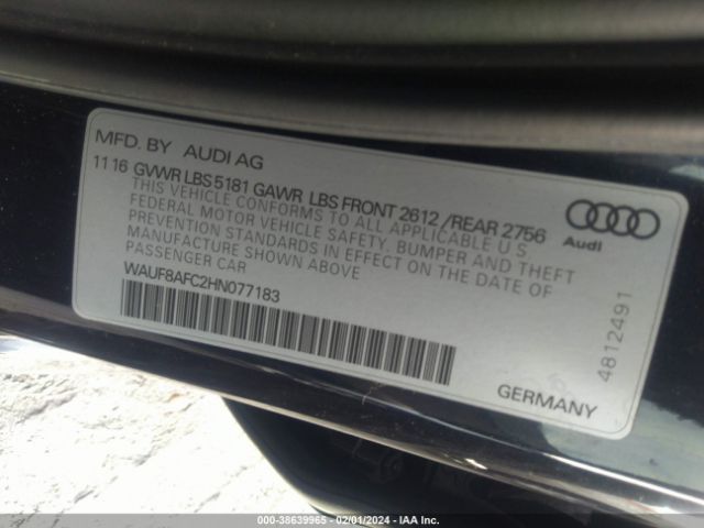 Photo 8 VIN: WAUF8AFC2HN077183 - AUDI A6 