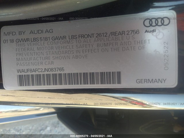 Photo 8 VIN: WAUF8AFC2JN083765 - AUDI A6 