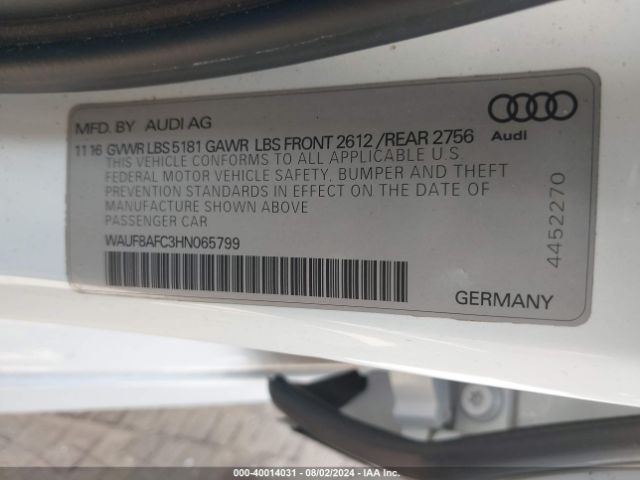 Photo 8 VIN: WAUF8AFC3HN065799 - AUDI A6 