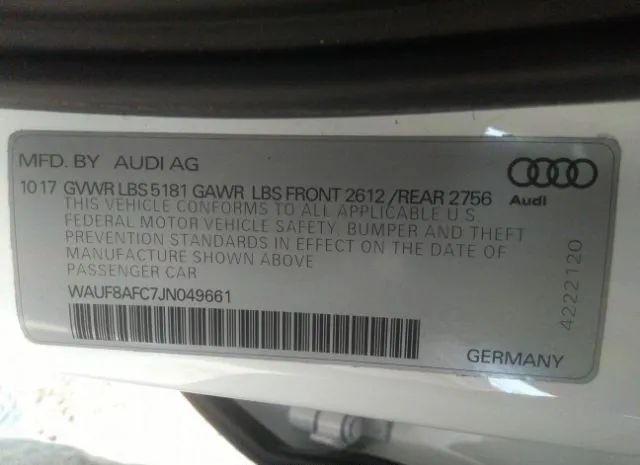 Photo 8 VIN: WAUF8AFC7JN049661 - AUDI A6 