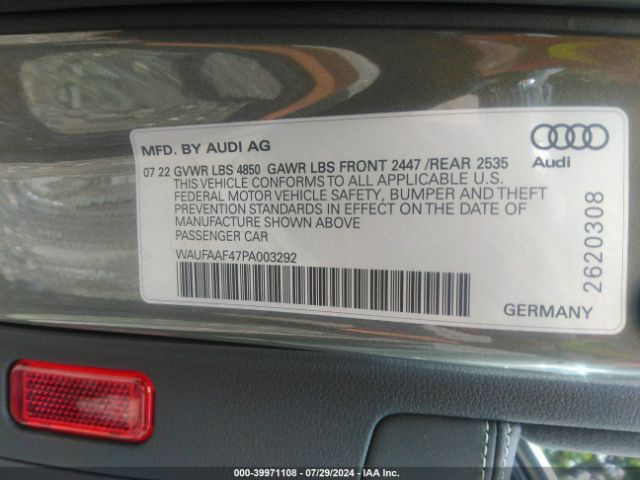 Photo 8 VIN: WAUFAAF47PA003292 - AUDI A4 