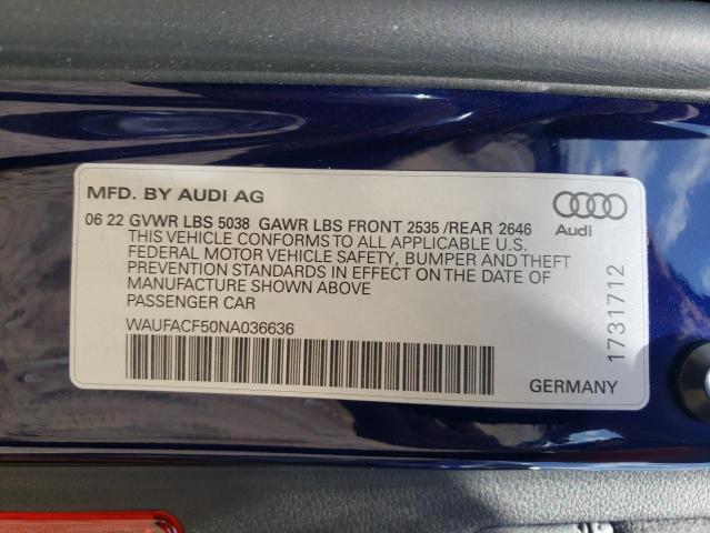 Photo 11 VIN: WAUFACF50NA036636 - AUDI A5 PREMIUM 