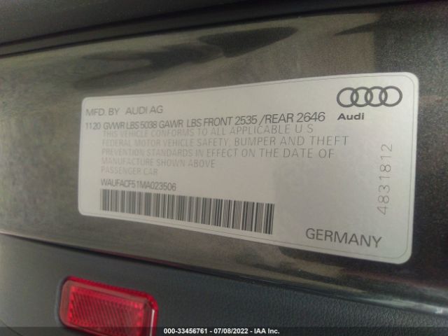 Photo 8 VIN: WAUFACF51MA023506 - AUDI A5 SPORTBACK 