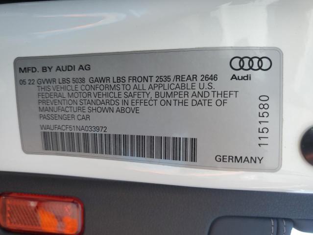 Photo 11 VIN: WAUFACF51NA033972 - AUDI A5 PREMIUM 