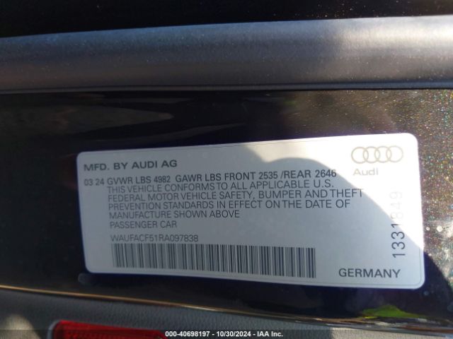 Photo 8 VIN: WAUFACF51RA097838 - AUDI A5 