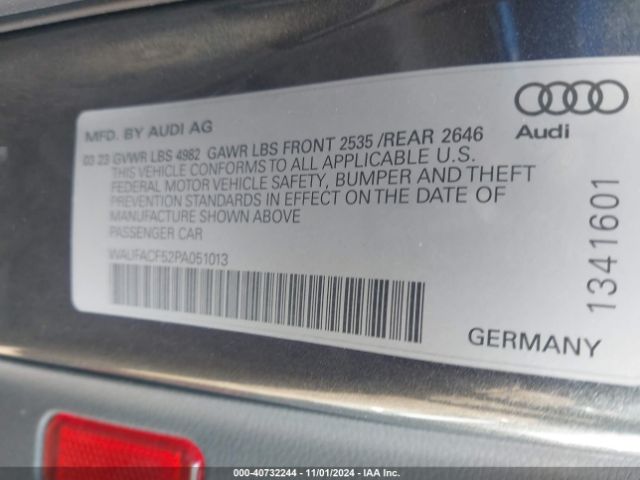 Photo 8 VIN: WAUFACF52PA051013 - AUDI A5 