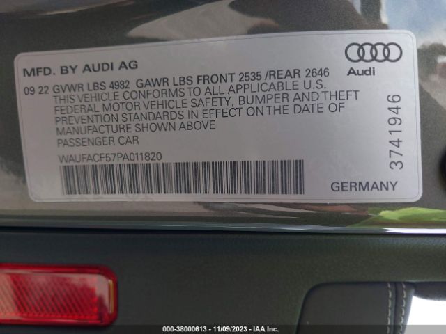 Photo 8 VIN: WAUFACF57PA011820 - AUDI A5 SPORTBACK 