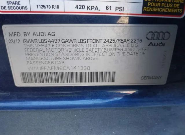 Photo 8 VIN: WAUFEAFM6CA141338 - AUDI A3 