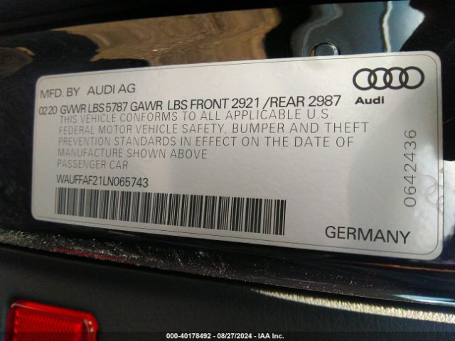 Photo 8 VIN: WAUFFAF21LN065743 - AUDI S6 