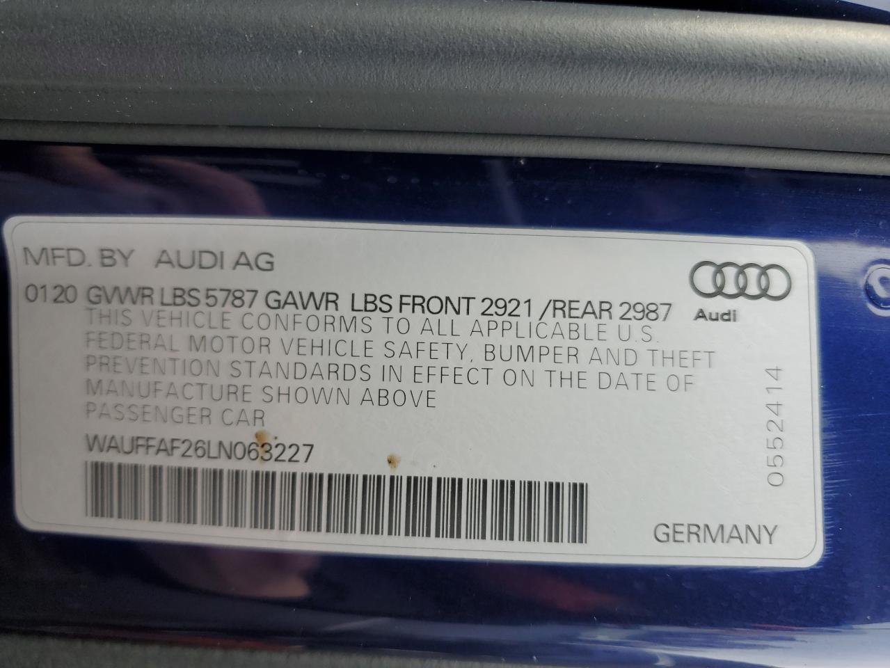 Photo 11 VIN: WAUFFAF26LN063227 - AUDI S6 