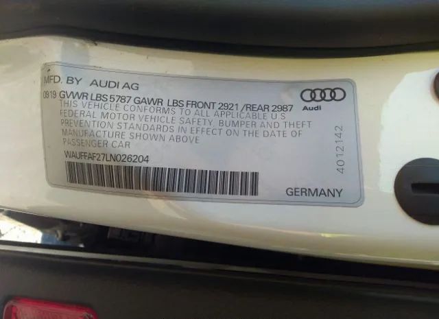 Photo 8 VIN: WAUFFAF27LN026204 - AUDI S6 