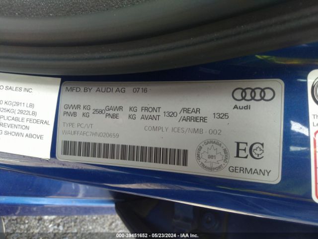 Photo 8 VIN: WAUFFAFC7HN020659 - AUDI S6 