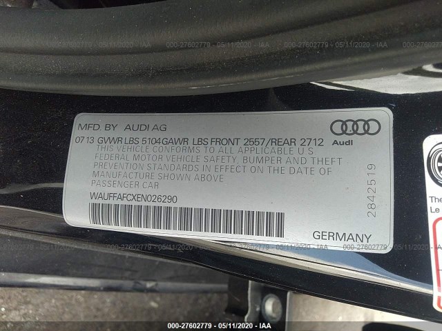 Photo 8 VIN: WAUFFAFCXEN026290 - AUDI A6 