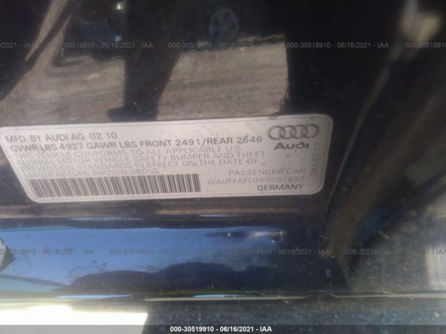 Photo 8 VIN: WAUFFAFL0AN052892 - AUDI A4 