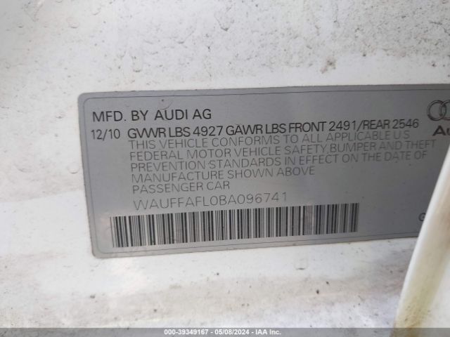 Photo 8 VIN: WAUFFAFL0BA096741 - AUDI A4 