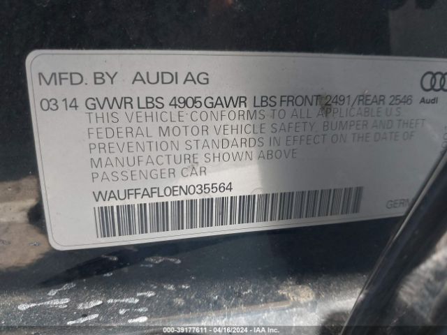 Photo 8 VIN: WAUFFAFL0EN035564 - AUDI A4 