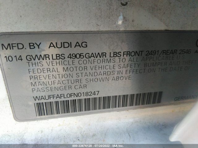 Photo 8 VIN: WAUFFAFL0FN018247 - AUDI A4 