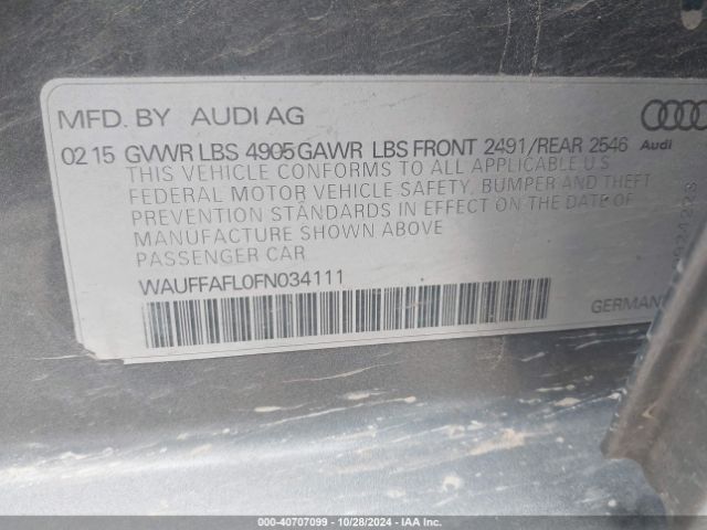 Photo 8 VIN: WAUFFAFL0FN034111 - AUDI A4 