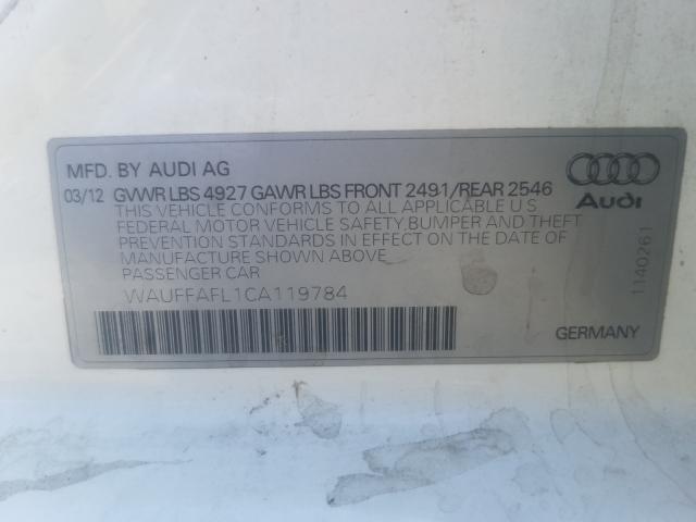 Photo 9 VIN: WAUFFAFL1CA119784 - AUDI A4 PREMIUM 