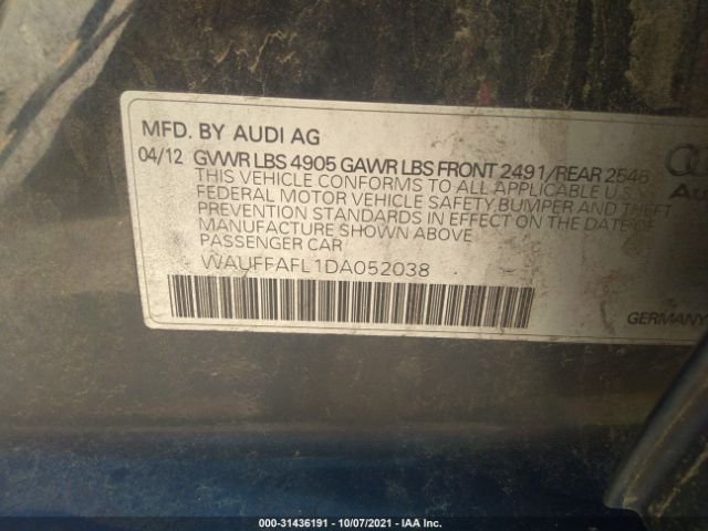 Photo 8 VIN: WAUFFAFL1DA052038 - AUDI A4 