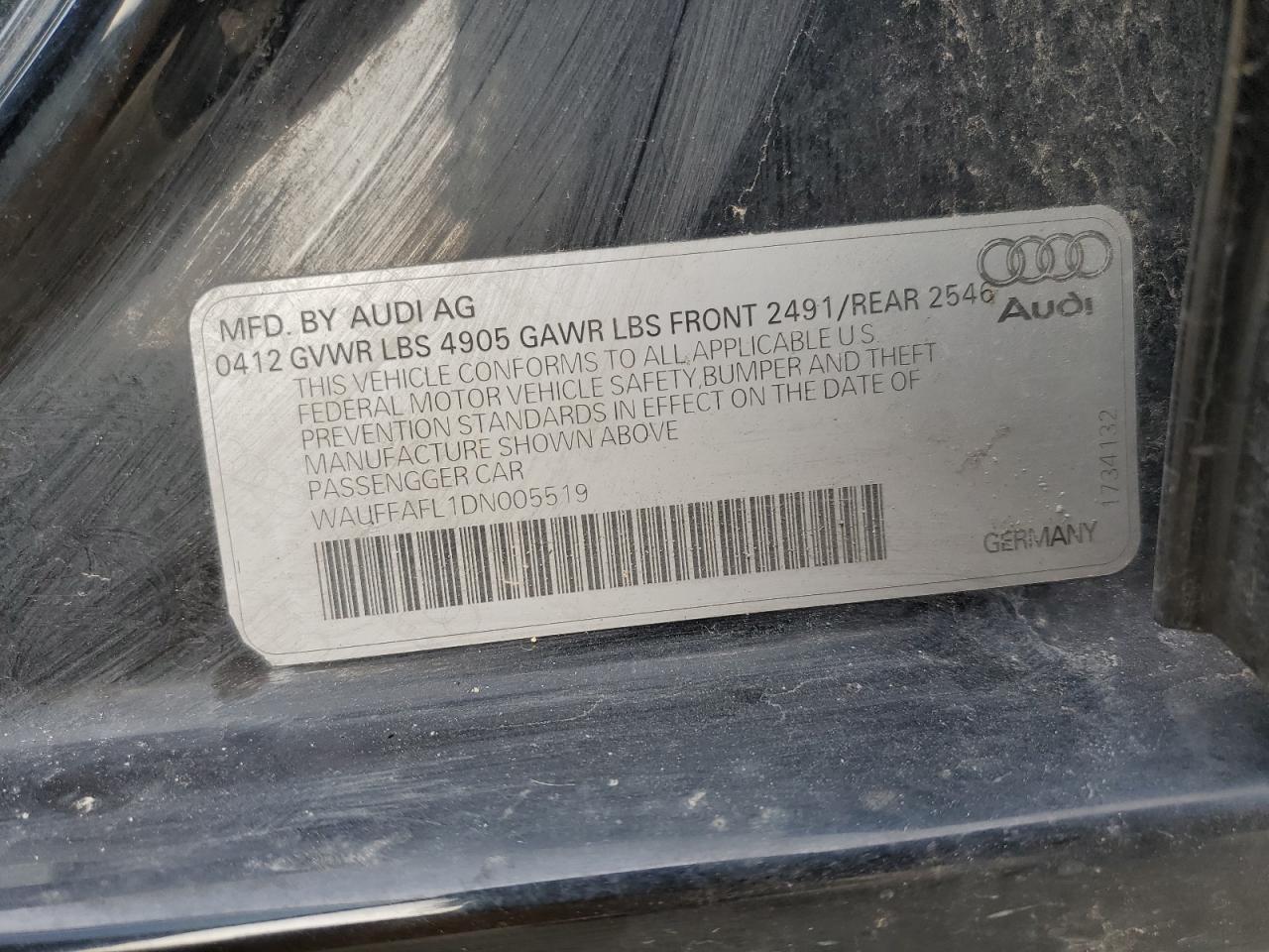 Photo 12 VIN: WAUFFAFL1DN005519 - AUDI A4 