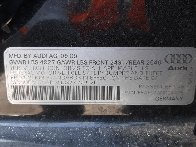 Photo 9 VIN: WAUFFAFL2AN024415 - AUDI A4 PREMIUM 