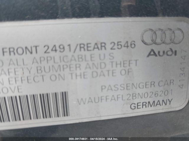 Photo 8 VIN: WAUFFAFL2BN026201 - AUDI A4 