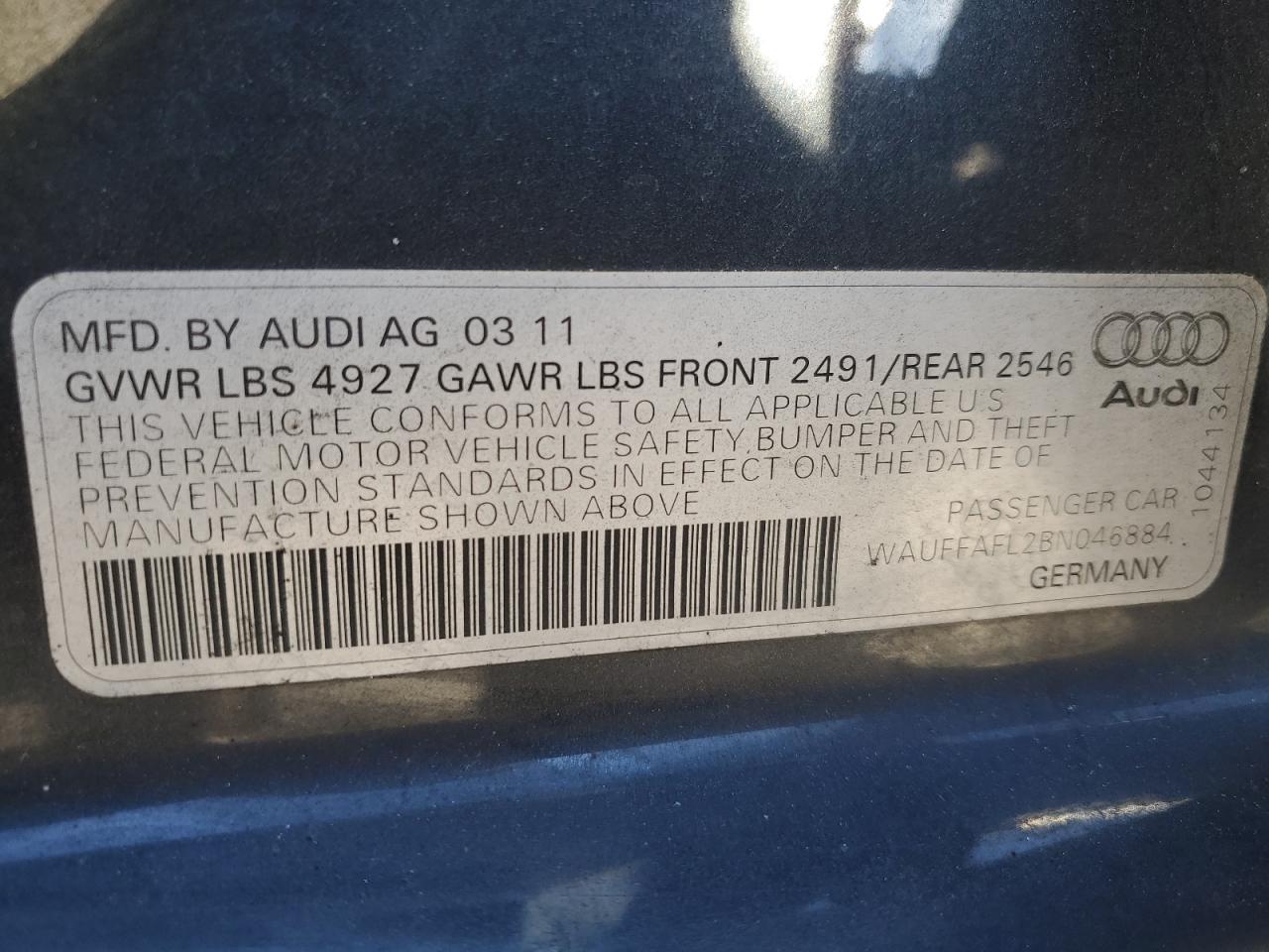 Photo 11 VIN: WAUFFAFL2BN046884 - AUDI A4 