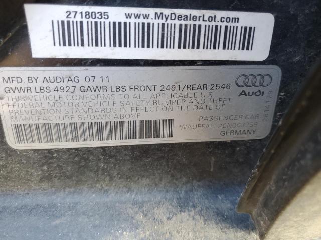 Photo 11 VIN: WAUFFAFL2CN003289 - AUDI A4 