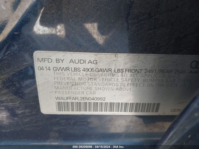 Photo 8 VIN: WAUFFAFL2EN040992 - AUDI A4 