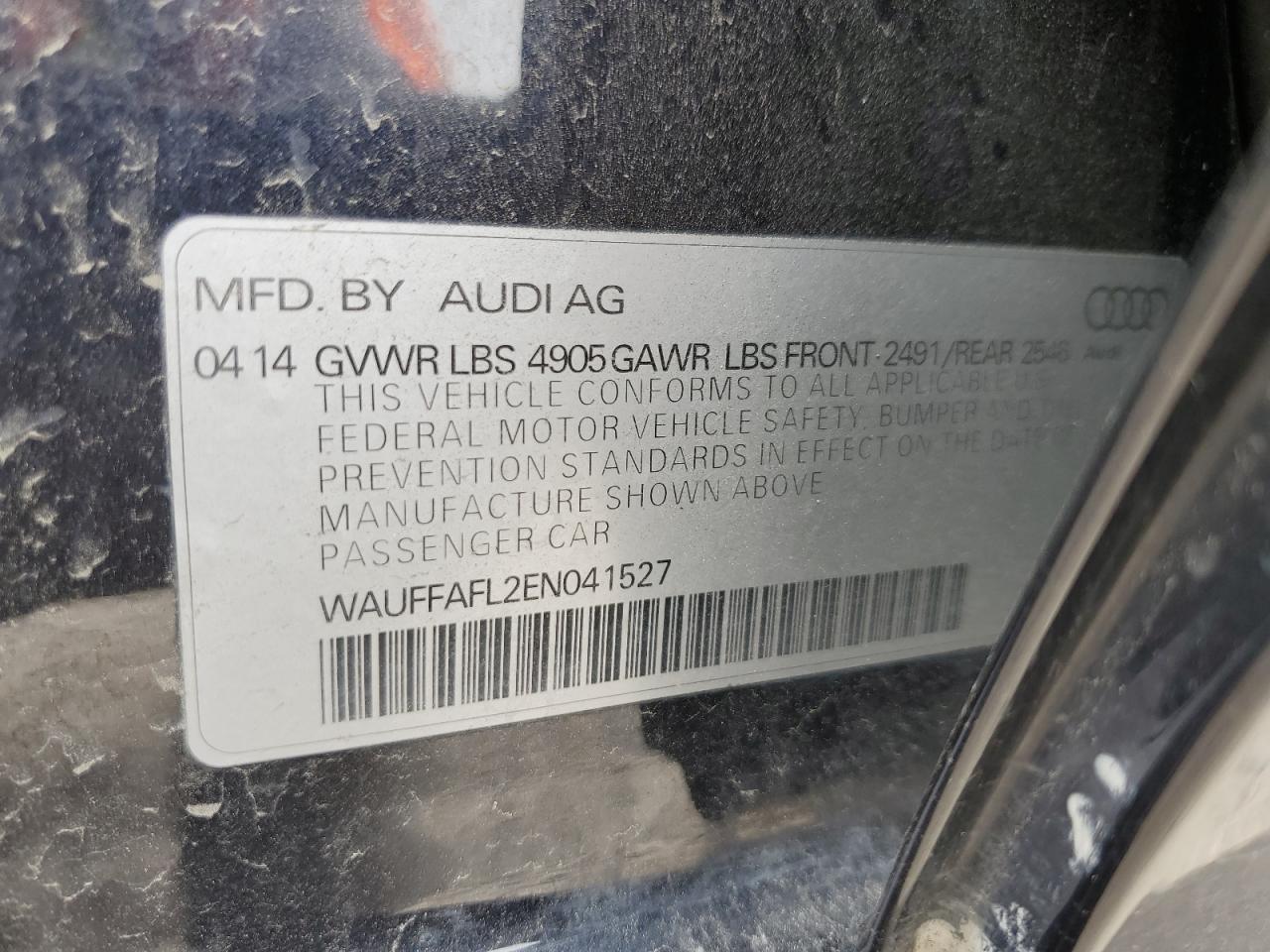 Photo 11 VIN: WAUFFAFL2EN041527 - AUDI A4 