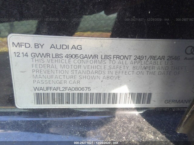 Photo 8 VIN: WAUFFAFL2FA080675 - AUDI A4 