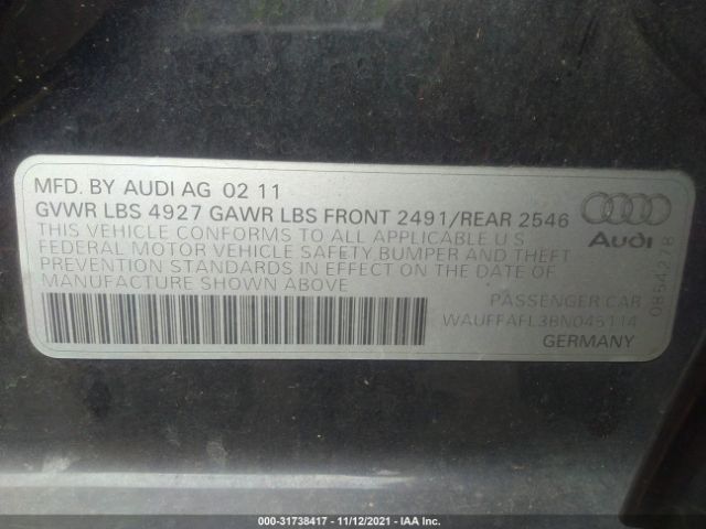 Photo 8 VIN: WAUFFAFL3BN045114 - AUDI A4 