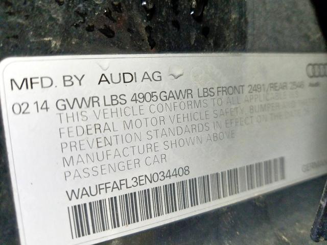 Photo 9 VIN: WAUFFAFL3EN034408 - AUDI A4 PREMIUM 