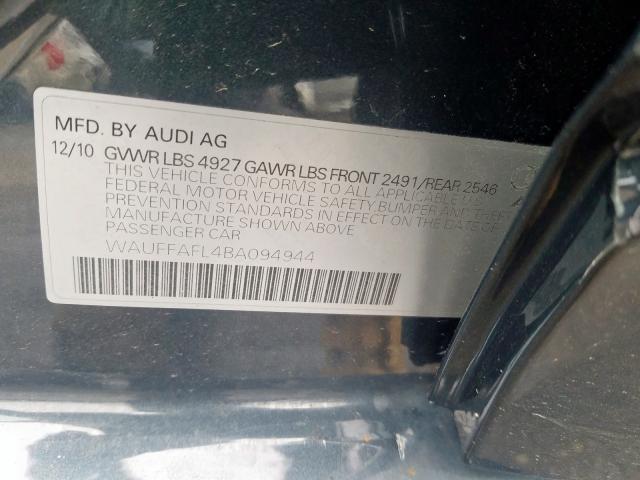 Photo 9 VIN: WAUFFAFL4BA094944 - AUDI A4 PREMIUM 