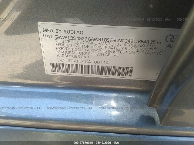 Photo 8 VIN: WAUFFAFL4CA100114 - AUDI A4 