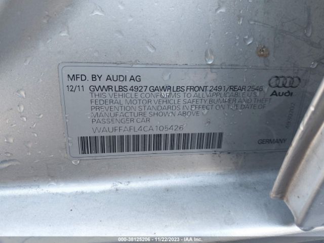 Photo 8 VIN: WAUFFAFL4CA105426 - AUDI A4 