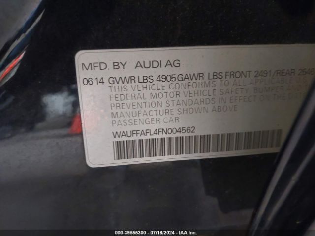 Photo 8 VIN: WAUFFAFL4FN004562 - AUDI A4 