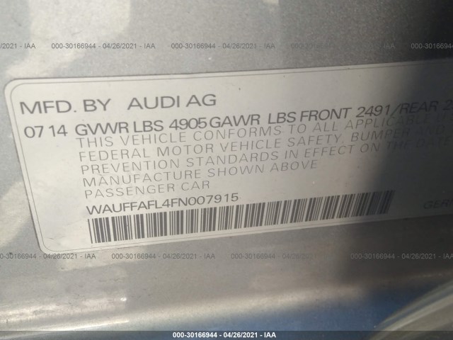 Photo 8 VIN: WAUFFAFL4FN007915 - AUDI A4 