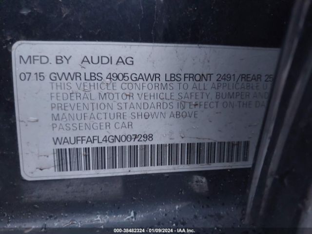 Photo 8 VIN: WAUFFAFL4GN007298 - AUDI A4 