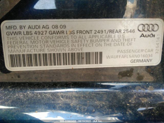 Photo 8 VIN: WAUFFAFL5AN016034 - AUDI A4 PREMIUM 