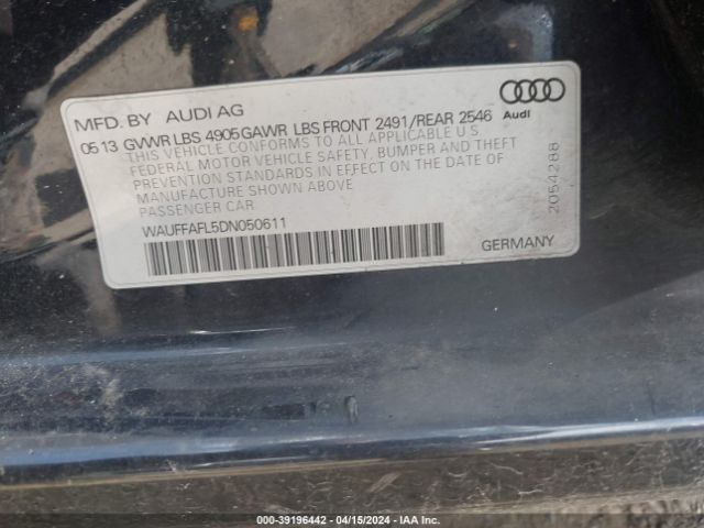 Photo 8 VIN: WAUFFAFL5DN050611 - AUDI A4 