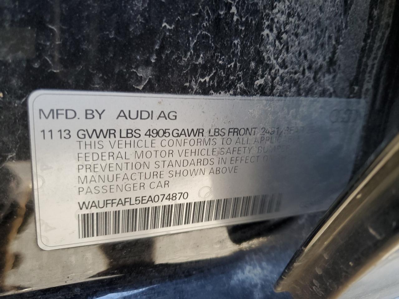 Photo 11 VIN: WAUFFAFL5EA074870 - AUDI A4 