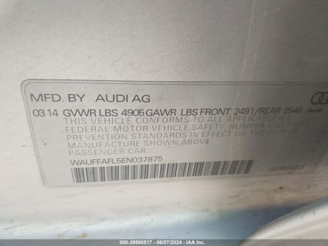 Photo 8 VIN: WAUFFAFL5EN037875 - AUDI A4 