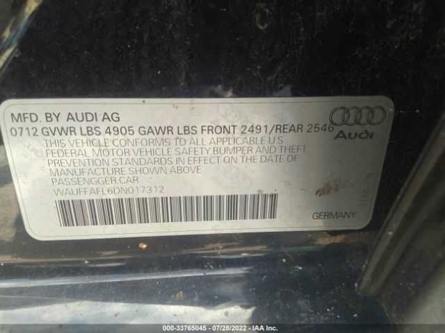 Photo 8 VIN: WAUFFAFL6DN017312 - AUDI A4 