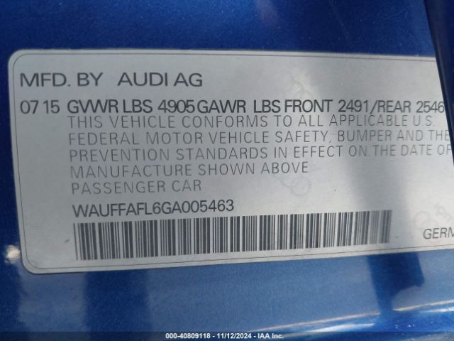 Photo 8 VIN: WAUFFAFL6GA005463 - AUDI A4 