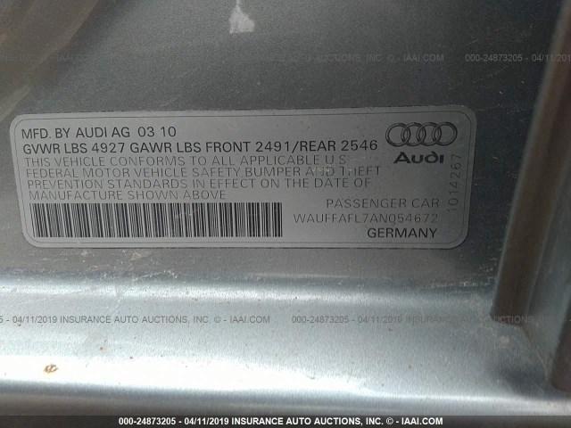 Photo 8 VIN: WAUFFAFL7AN054672 - AUDI A4 